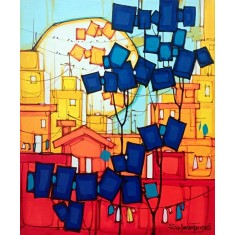 Salman Farooqi, 16 x 20 Inch, Acrylic on Canvas, Cityscape Painting, AC-SF-636